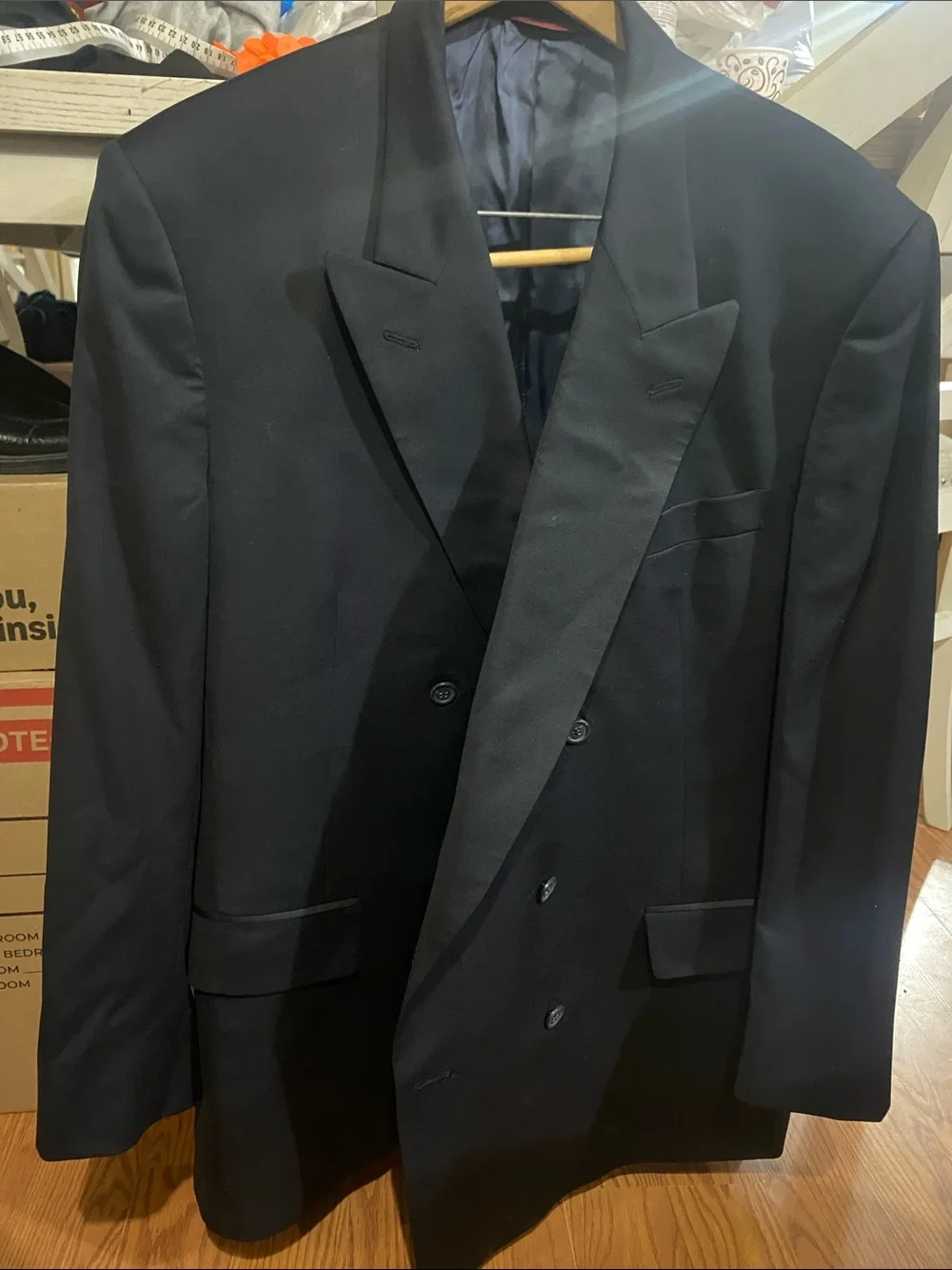 Jos. A. Bank Men's Black Double-Breasted Suit Jacket